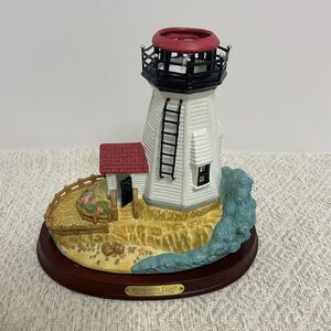 PartyLite Plymouth Lighthouse Retired Tea Light Candle Holder 2003 P7796 *READ*